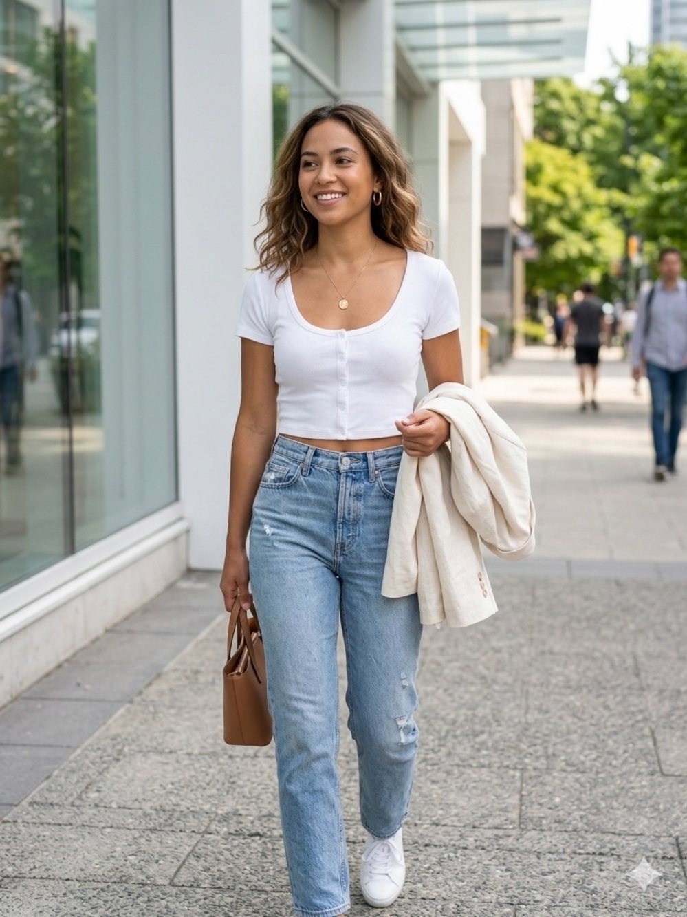 Sunday Best Aritzia | Ribbed Button-Front Cropped Tee